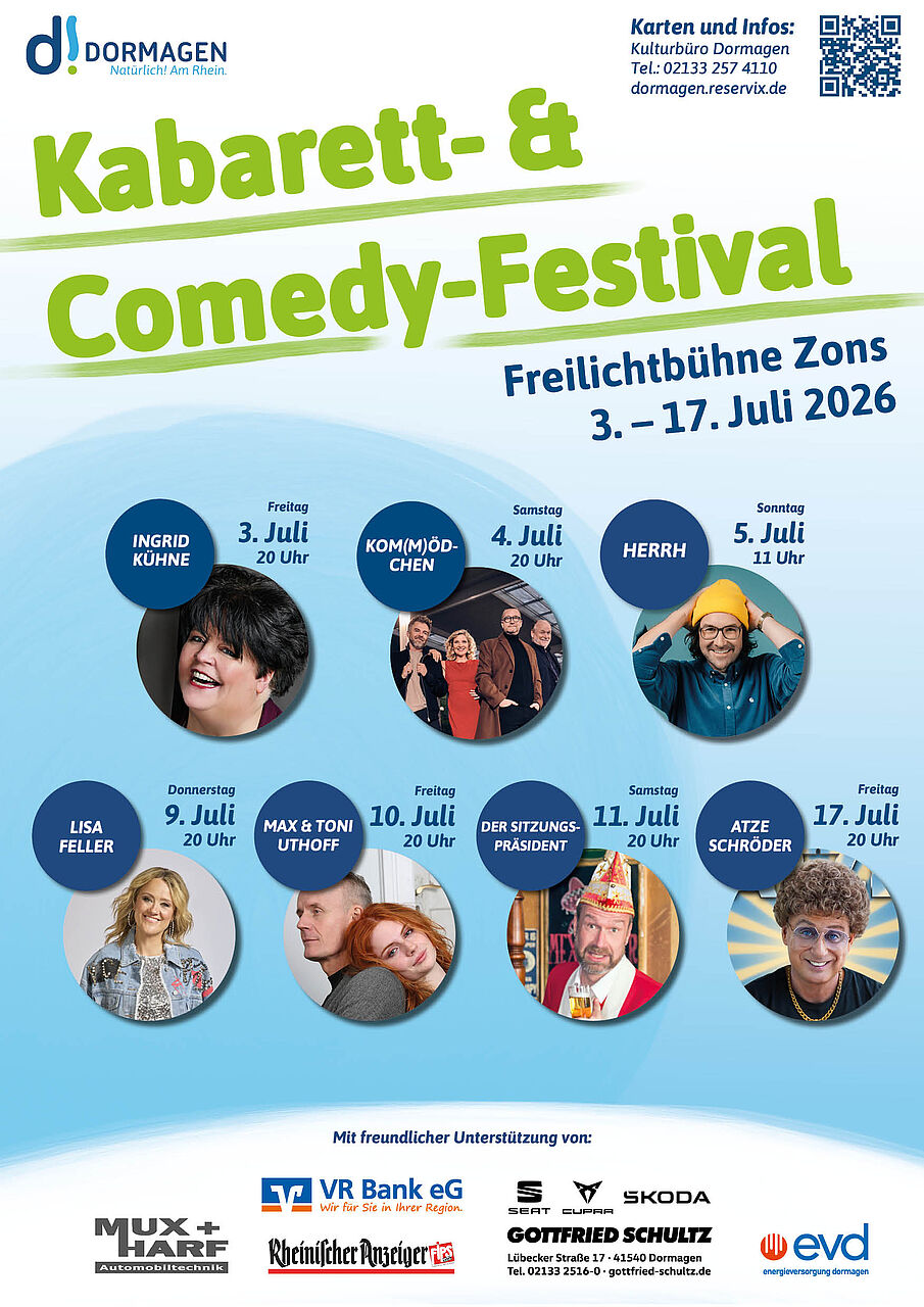 Kartenverkauf für das 6. Comedy-Festival startet heute / Atze, Kom(m)ödchen, Lisa Feller und Co. kommen nach Zons